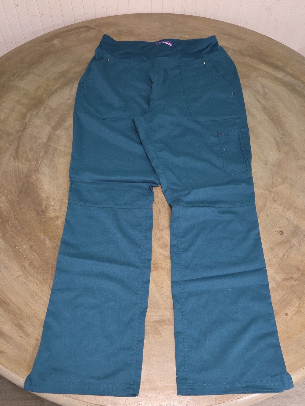 healing hands Teal Straight-Leg Cargo Scrub Pants Med TALL